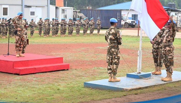 *Satgas Kizi TNI Konga XX-V MONUSCO Laksanakan Upacara Tanggal 17 Juli 2025 di Daerah Misi*