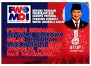 GANDENG RELAWAN PRABOWO GELAR PELATIHAN ANTI KORUPSI BAGI JURNALIS, PEMUDA DAN MAHASISWA PWMOI