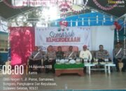 Polsek Bungoro Kawal Lomba Gerak Jalan Indah SMAN 3 Pangkep Sambut HUT RI ke-80