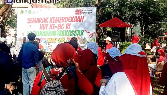 UIN Alauddin Makassar Meriahkan HUT ke-80 RI dengan Gerak Jalan, Senam, dan Lomba Seru