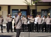 Polres Pangkep Laksanakan Apel Pagi dan Pengecekan Kesiapan Pengamanan Aksi Unjuk Rasa