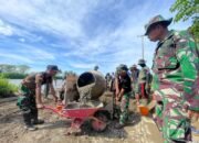 PROSES PENGECORAN JALAN TMMD KE-126 KODIM 1421/PANGKEP PROGRES HARI KE-4