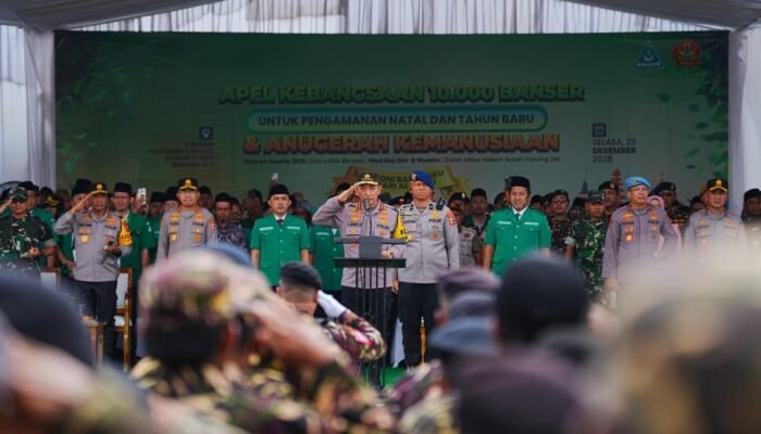 Pimpin Apel Kebangsaan Banser, Kapolri Ingatkan Kesiapsiagaan Bencana dalam Pengamanan Nataru