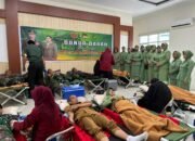 Peringati HUT ke-69 Korem 141/Todopuli, Kodim 1421/Pangkep Gelar Bakti Sosial Donor Darah