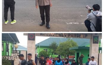 Personel Polsek Pangkajene Laksanakan Pengamanan dan Monitoring Kegiatan Fun Run Bersama Kodim 1421 Pangkep