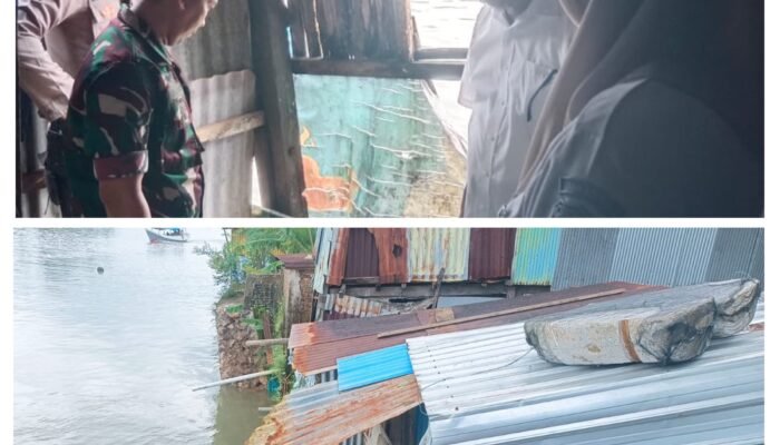 Bhabinkamtibmas Dan Forkopim Kelurahan Tinjau Longsor Tanggul Di Tekolabbua, Warga Diimbau Waspada