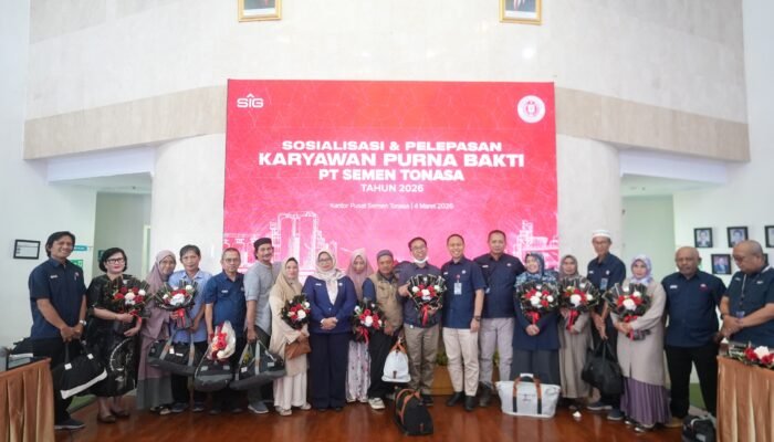 PT Semen Tonasa Lepas 60 Karyawan Purna Bakti Periode Februari–Desember 2026, Apresiasi Dedikasi Puluhan Tahun Pengabdian