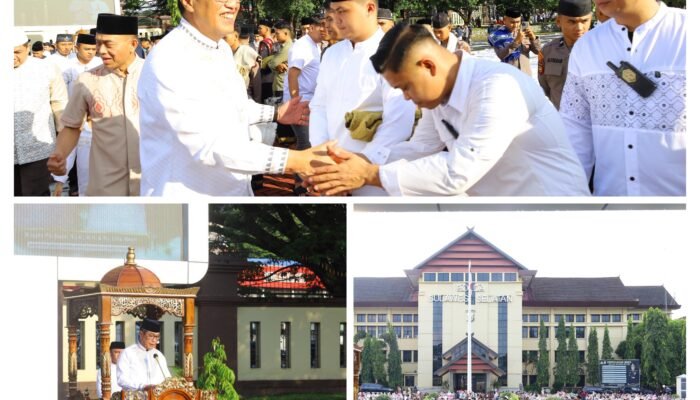 Sholat Idul Fitri 1447 H di Mapolda Sulsel, Wujud Kebersamaan Polri dan Masyarakat