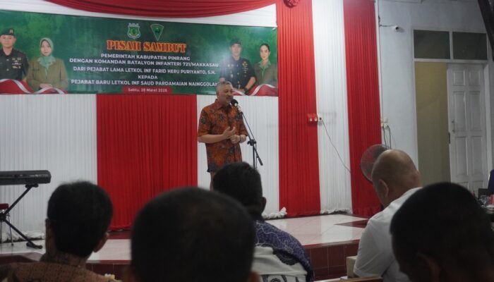 Sinergi Tanpa Batas Bupati Pinrang Sambut Danyonif 721/Makkasau yang Baru