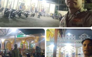 Giat Patroli Sekaligus Pengamanan Sholat Tarwih di beberapa Mesjid-Mesjid yang ada di wilayah binaan