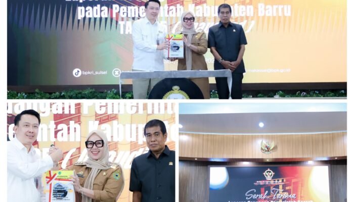 Pemkab Barru Serahkan LKPD Unaudited Tahun 2025 kepada BPK RI Perwakilan Sulsel