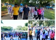 Meriahkan HUT Pangkep ke-66, Kapolres Pangkep Bersama Ketua Bhayangkari Ikuti Senam Sehat ‘Pangkep Hebat