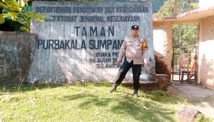 Pastikan Wisata Aman di Akhir Pekan, Bhabinkamtibmas Balocci Patroli Taman Purbakala Sumpang Bita