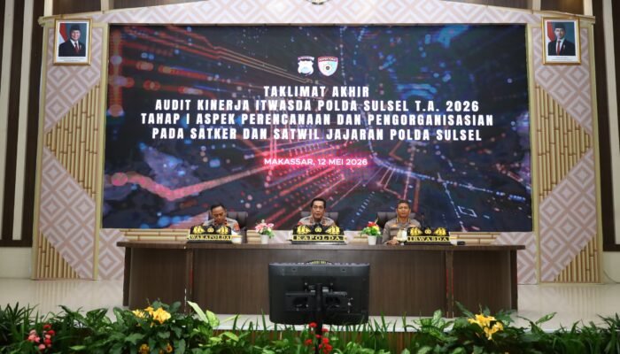 Taklimat Akhir Audit Kinerja Itwasda Polda Sulsel Tahap I T.A. 2026, Kapolda Tekankan Perbaikan dan Akuntabilitas Kinerja