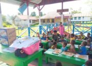 Dansatgas Yonif 123/Rajawali Resmikan PAUD Kartika dan Taman Baca Rajawali di Pos Tomor ‎