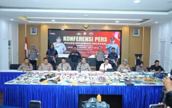 Kapolda Sulsel Pimpin Konferensi Pers, Ratusan Pelaku Kejahatan Jalanan Berhasil Diungkap