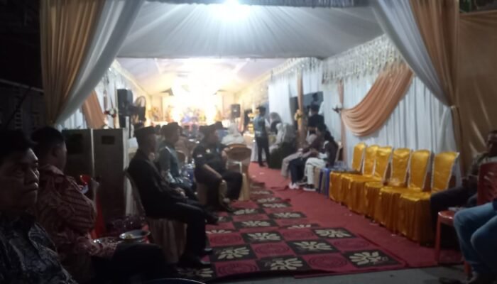 Polsek Pangkajene Amankan Pesta Pernikahan Warga Kelurahan Jagong