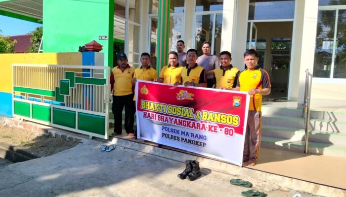 Sambut HUT Bhayangkara Ke-80, Polsek Ma’rang Gelar Bakti Religi di Masjid Ibnu Sabil SMP Negeri 1 Ma’rang