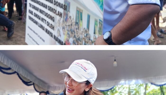 Artis Luna Maya Bangun Gedung Sekolah Taman Kanak-kanak Sinar Watugong
