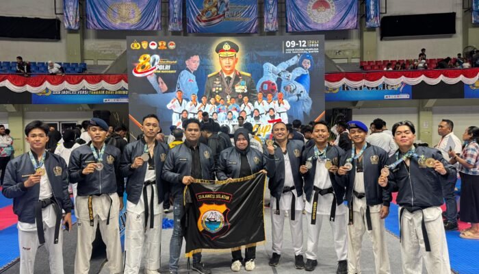Kontingen Taekwondo Polda Sulsel Raih 9 Medali pada Kejuaraan Kapolri Cup Banten 2026