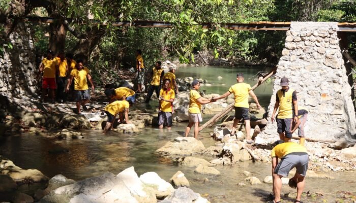 Pembangunan Jembatan Merah Putih Polres Pangkep Wujud Kepedulian Polri bagi Akses dan Kesejahteraan Masyarakat