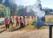 Polri Hadir di Tengah Masyarakat, Bhabinkamtibmas Polsek Ma’rang Gotong Royong Bersama Pemdes Punranga