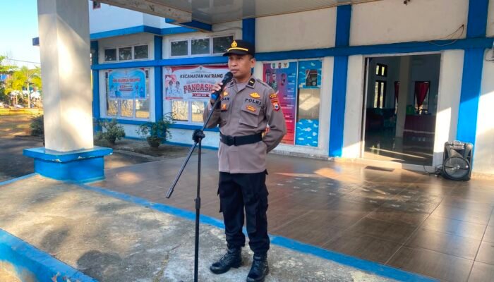 Waka Polsek Ma’rang Pimpin Apel Gabungan Tingkat Kecamatan, Perkuat Sinergitas Pemerintah dan Polri