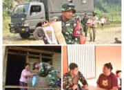 Satgas Pamtas RI-Malaysia Yonarmed 19/Bogani Gelar Jumat Peduli, Berikan Sembako dan Layanan Kesehatan Gratis