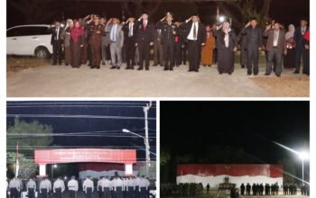 Polres Pangkep Bersama Forkopimda Hadiri Apel Kehormatan dan Renungan Suci HUT Ke-81 RI di TMP Mangilu