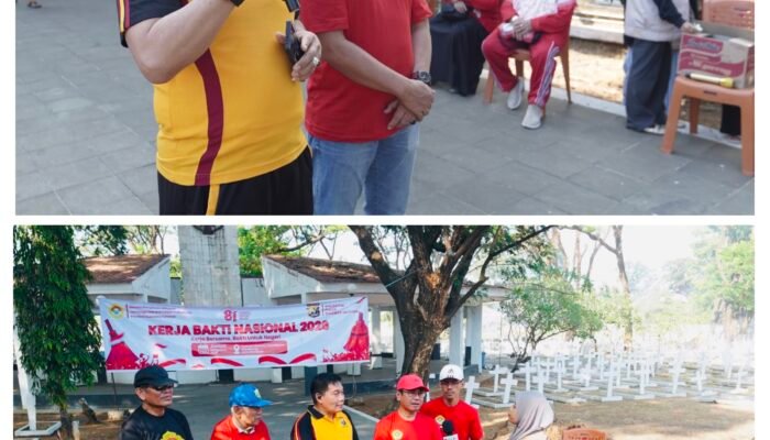 Sambut HUT ke-81 RI, LDII Sulsel dan SPN Batua Gelar Kerja Bakti Nasional di TMP Panaikang