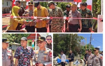 Kapolsek Balocci Dampingi Kapolres Pangkep dalam Peresmian Jembatan TNI-Polri di Kampung Jennae