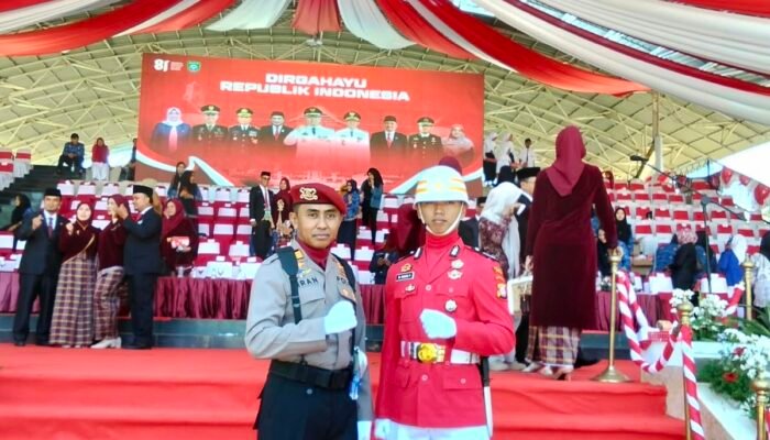 Empat Kali Pimpin Upacara HUT RI, AKP Imran, S.H. Tampilkan Dedikasi—Jejaknya Diikuti putranya Bripda muh. Raihan Prayuda