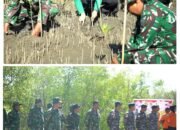 Sambut HUT ke-81 TNI, Kodim 1603/Sikka Tanam Bakau Jaga Kelestarian Pesisir Desa Reroroja