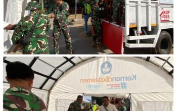 Kodim Sikka Bantu Pindahkan Fasilitas SMP Negeri 1 Maumere ke Sekolah Darurat Pascagempa
