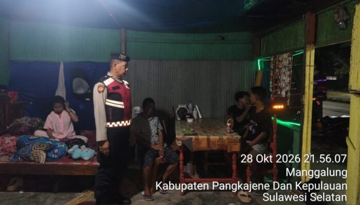 Polsek Mandalle Gelar Patroli malam Hari Untuk Jaga Kamtibmasn