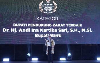 Bupati Barru Raih GRAND AWARDS 2026 sebagai Bupati Pendukung Zakat Terbaik