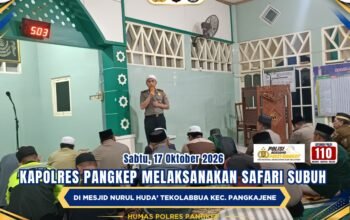 Kapolres Pangkep laksanakan subuh keliling, sampaikan imbauan kamtibmas dalam rangka program 100 hari kerja Kapolri