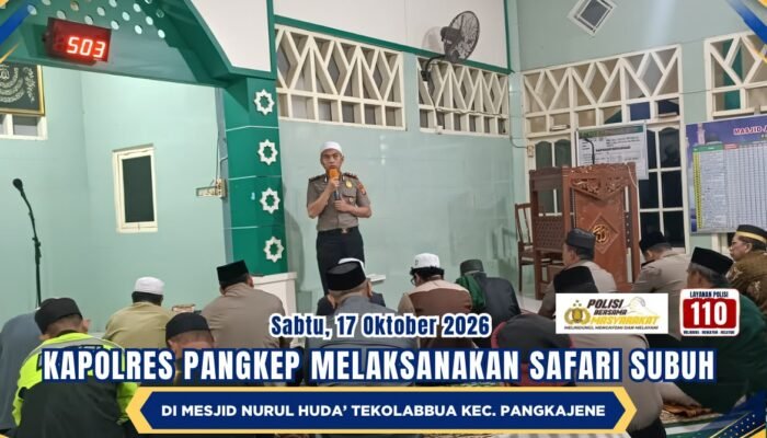 Kapolres Pangkep laksanakan subuh keliling, sampaikan imbauan kamtibmas dalam rangka program 100 hari kerja Kapolri